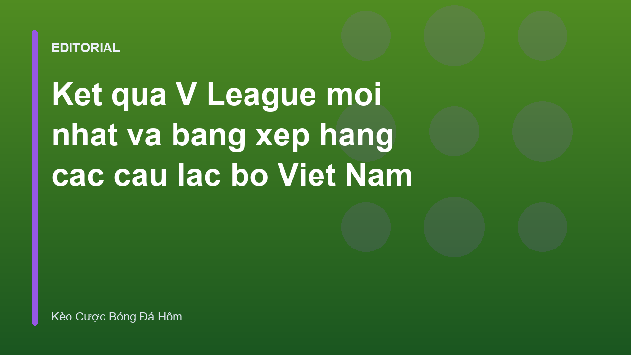 Ket qua V League moi nhat
